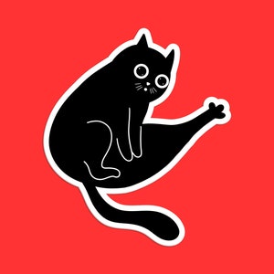 Black Cat Sticker - Cute and Funny Cat Design