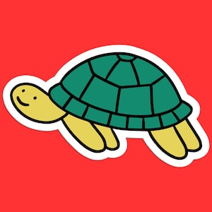 Cute Turtle Sticker - Cartoon Turtle Vinyl Decal for Laptops, Water Bottles, and More