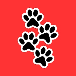 Paw Print Sticker Set, Cute Pet Footprint Decal, Dog and Cat Lover Art, Animal Paw Decor