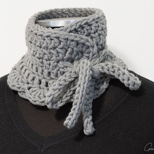 Neck warmer crochet pattern, neck warmer tutorial, crochet cowl pattern, diy crochet cowl, neck warmer pdf pattern, adjustable neck warmer image 2