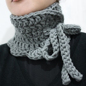 Neck warmer crochet pattern, neck warmer tutorial, crochet cowl pattern, diy crochet cowl, neck warmer pdf pattern, adjustable neck warmer image 4
