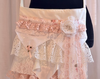 Handmade Lace Shabby Chic Crossbody Bag – Vintage Style Purse