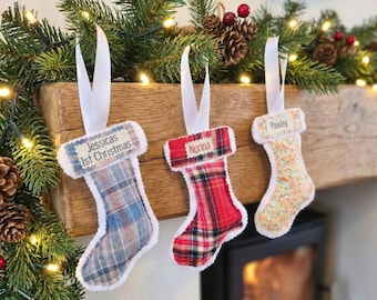 Personalized Mini Christmas Stocking Ornament | Handmade Tree Decoration