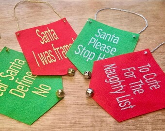 Handmade Felt Christmas Banner | Jingle Bell Holiday Decor
