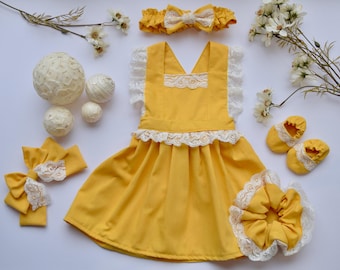 Mum and Baby Matching Gift Set: Handmade Lace Dress, Headband & Accessories