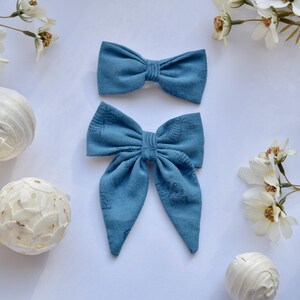 Blue Butterfly & Bumble Bee Mini Bows: Repurposed Fabric Hair Clips
