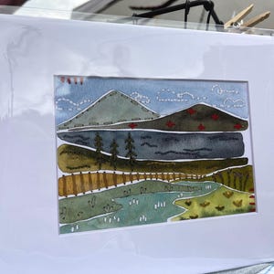 Original mixed media artwork North Carolina landscape print image 4