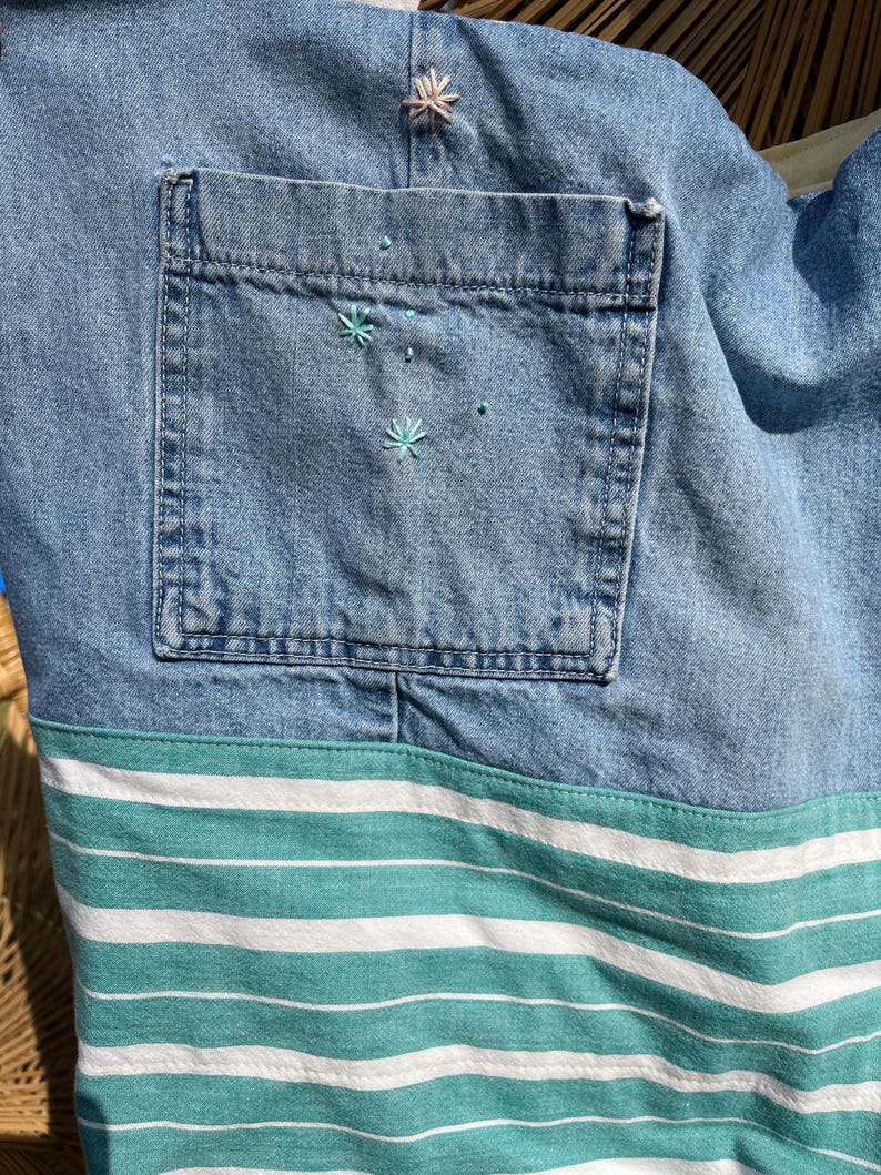 Large School/market/ All Purpose Tote Bag in Upcycled Denim/cotton Etsy