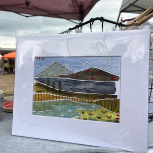 Original mixed media artwork North Carolina landscape print image 3