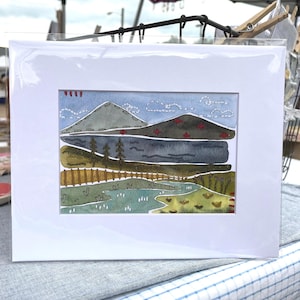 Original mixed media artwork North Carolina landscape print image 2