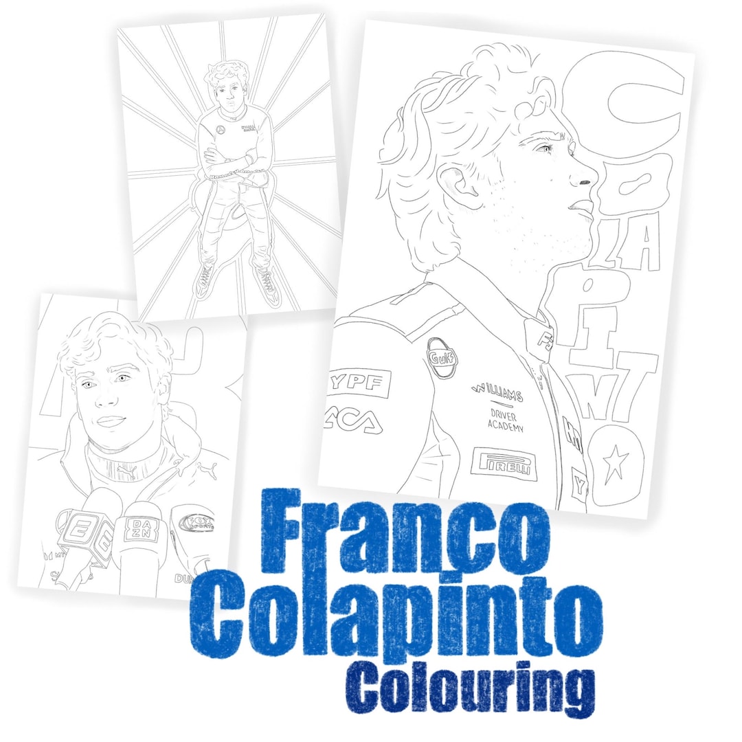 Franco Colapinto Coloring Printables, Williams Poster, F1, Formula 1 ...