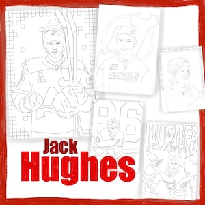 Jack Hughes Coloring Printables, Jack Hughes Poster, New Jersey Devils, ice hockey