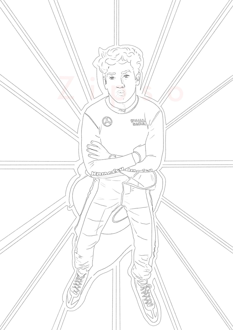 Franco Colapinto Coloring Printables, Williams Poster, F1, Formula 1 ...