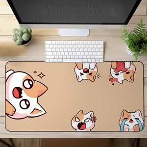 Mouse Pad Kawaii Cat Lovers, Fanny Gaming Mouse Mat, PC Gaming Desk Pad,  mousepad large, unique XXL desk pad, desk accessories
