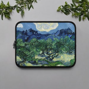 Laptop sleeve Van Gogh Olive Trees with the Alpilles laptop bag, art laptop accessories, laptop cover, macbook sleeve gift for coworker