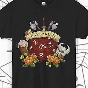 DND Barbarian T-Shirt | Funny Unisex D&D Graphic Tee | Perfect Gift for Dungeon Dragons Fans | DND Clothing