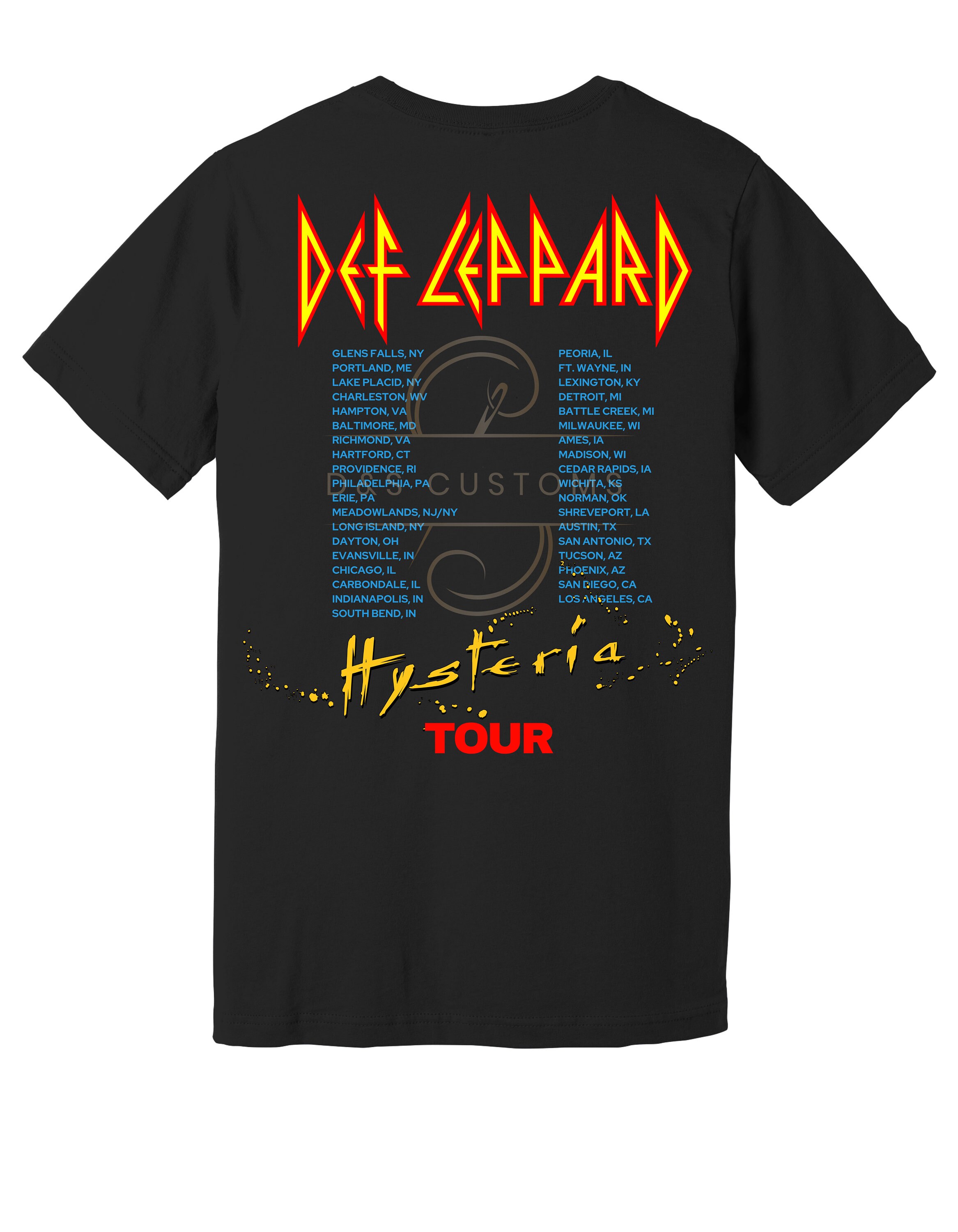 Deff Leppard Hysteria Tour Date PNG - Etsy