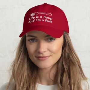 Embroidered Hat, Funny Hat, Life Is a Soup Hat, Sarcastic Cap, Trendy Dad Hat, Adjustable Baseball Cap, Gag Gift, Humor Hat