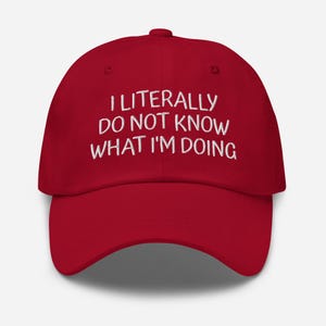 Funny Embroidered Hat, I Literally Don’t Know What I’m Doing Hat, Minimalist Dad Hat, Adjustable Baseball Cap, Gift for Him & Her