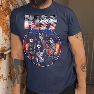 Vintage Kiss T-Shirt | Kiss Band T-Shirt | 1970s Rock T-Shirt | Classic Rock Vintage Music Tee for Fans