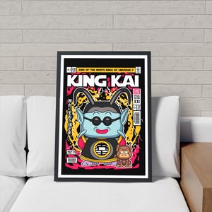 Dragon Ball Parody Comic Poster: King Kai Vinyl-Toy Style - Retro Pop Art