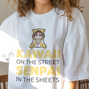 Kawaii Anime Girl Shirt: Senpai Cat Hoodie Tee