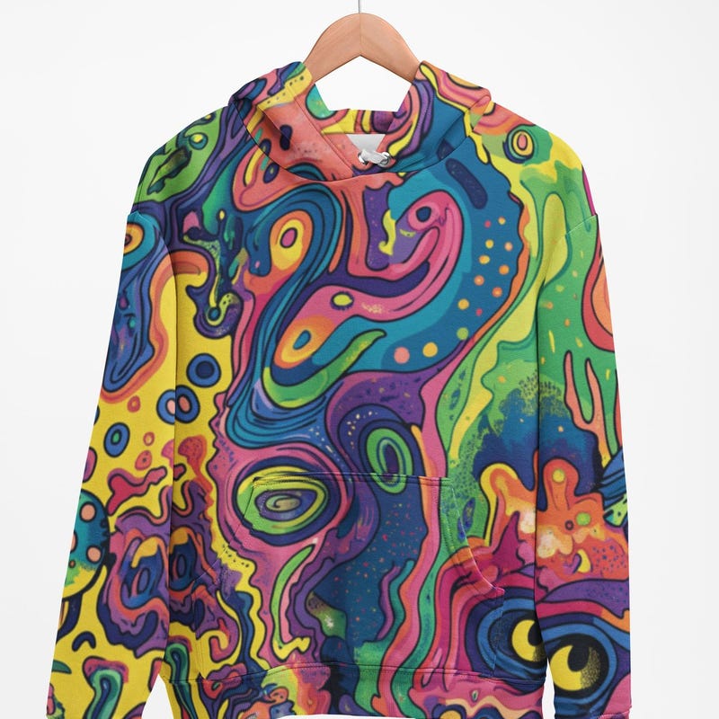 Black Skull Trippy Psychedelic Men's Sweatshirt
