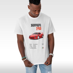F40 Racing Car T-Shirt: Classic Ferrari Tee for Car Enthusiasts