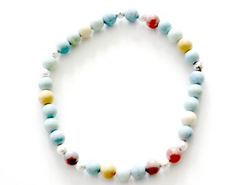 Rainbow Agate Gemstone Unisex Stretch Bracelet