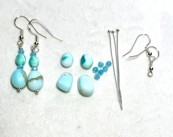 Peruvian Opal and Crystal Earrings Kit