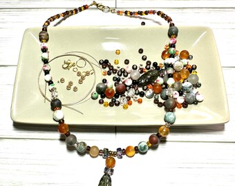 DIY Beaded Necklace Kit:  Fall Into Autumn Creative Kit