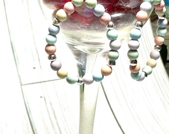 Rainbow Agate Gemstone Dangle Earrings