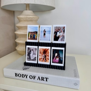 Instax Mini & Polaroid Film Display Stand – Holds 6 Instax Minis or 4 Polaroids – 2-Tier Modern Film Photo Holder – Gift for Film Lovers