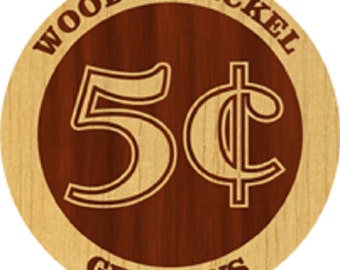 Custom Laser Engraved Wooden Nickel Swag 50 Pack