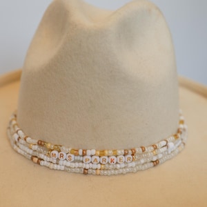 Custom Bride Hat Band: Western Style, Personalized Name