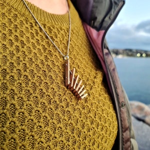 Wood pendant necklace handmade with recycled Australian Tasmanian Oak Timber. 5th (5 year) Anniversary gift! 'Shelby' by Whipstick Workshop.