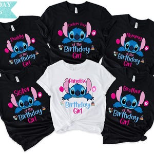 Stitch Birthday Shirt, Personalized Birthday Shirt, Custom Stitch Birthday Shirt, Stitch Birthday Family Shirts, Stitch Birthday Girl Shirt