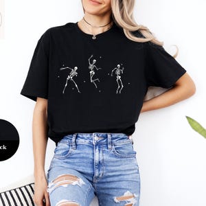 Camiseta vintage de esqueleto bailando, camiseta de Halloween para amantes de las calaveras, camiseta de esqueleto Y2K, camiseta divertida, camiseta de esqueleto bailando estilo años 90