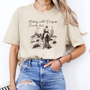 T-shirt rijden met een doel, western T-shirt, T-shirt christelijke vrouwen, shirt cowgirl, rodeoshirt, shirt countrygirl, cowgirl