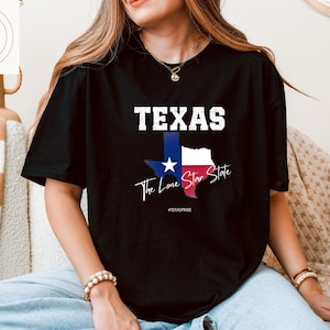 chemise vintage Texas Lone Star, T-shirt drapeau de l'État du Texas, T-shirt de style du sud de l'ouest, cadeau rétro Texas Pride pour hommes et femmes texans