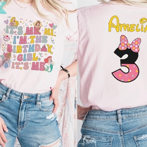 Disney Birthday Girl Custom Name Shirt, It&#39;s Me Hi I&#39;m The Birthday Girl It&#39;s Me Tee, Disney Princesses Birthday Shirt Best,  Birthday Ever