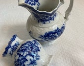 2 vases . colonial Pottery . irving . F. Winkle . lot of 2 . semi porcelain . made in England . ornate pitcher