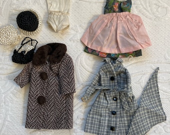 Vintage 60s Barbie Clothing Lot: Bespoke Dirndl, Coat & Accessories