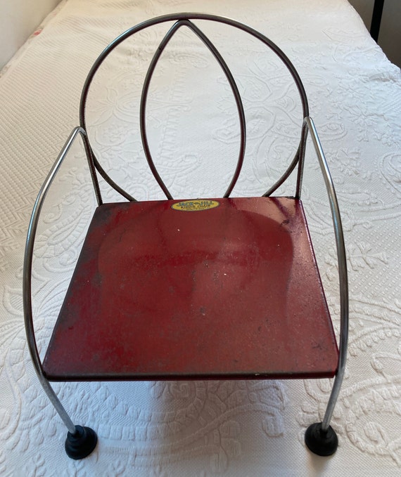 Vintage Metal Kiddie Chair . Metal Kid Chair . Jack and Jill Chair