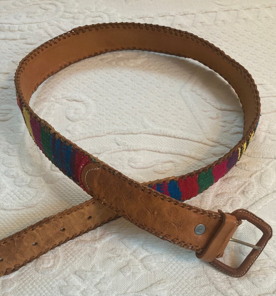 folk belt . leather folk belt . hippie belt . mex… - image 3