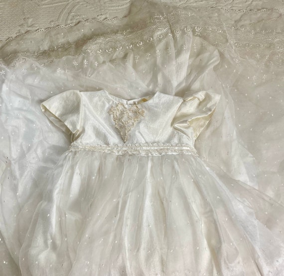 Christening gown . baptism gown . chiffon christe… - image 1