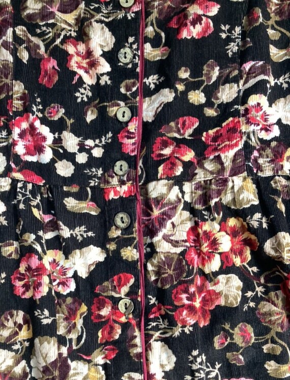 vintage April Cornell . corduroy jumper . floral … - image 9