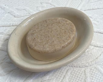 Portasapone ovale vintage in pietra Ironstone: Collezione Hotel (13,35 cm x 10,25 cm)