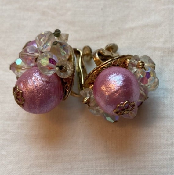 Vendome clip on earrings . Vendome . pink earrings - image 4