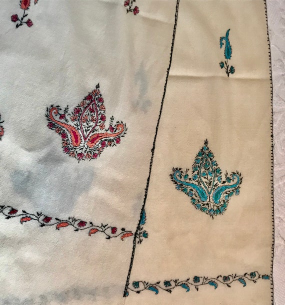 double sided scarf . double sided embroidered sca… - image 4